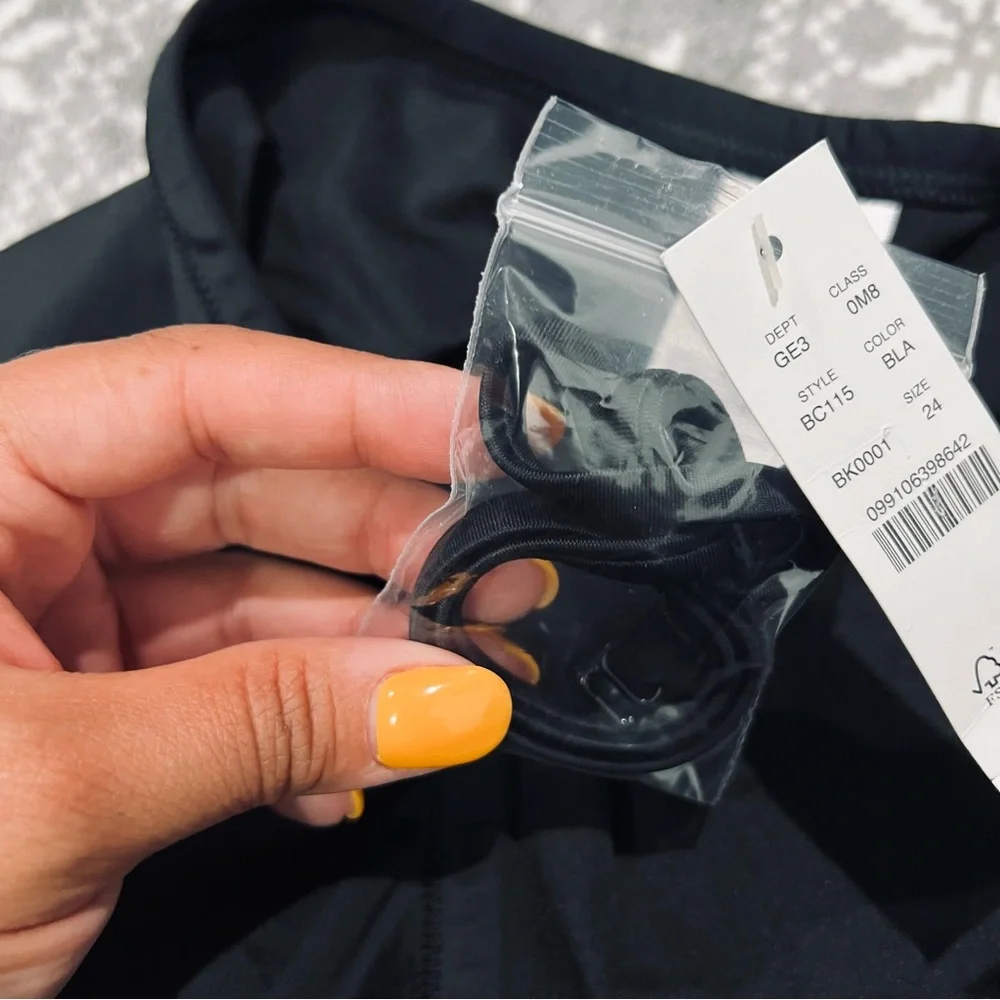 J.Crew Ruched Bandeau One-Piece In Black BC115 Size 24 Plus‎